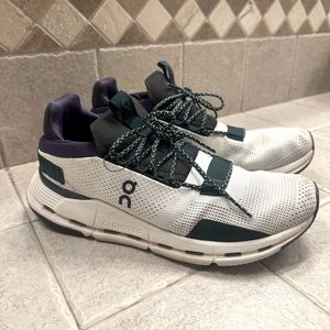 On cloud running shoes.